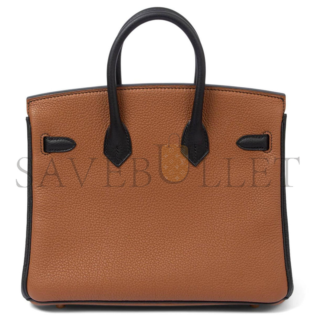 HERMES MASTER BIRKIN 25 EPSOM GOLDEN BROWN AND BLACK GOLD BUCKLE 1380217481102 (25*18*13cm)